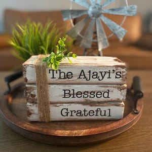 Custom Family Bookstack: Personalized Name Decor, Farmhouse Style
