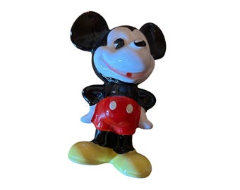 Vintage Walt Disney Productions Mickey Mouse Figurine Japan Ceramic Collectible