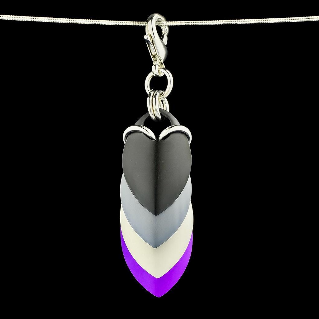 Asexual Pride Chainmaille Scale Pendent Keychain Zipper Pull LGBT - Image 1