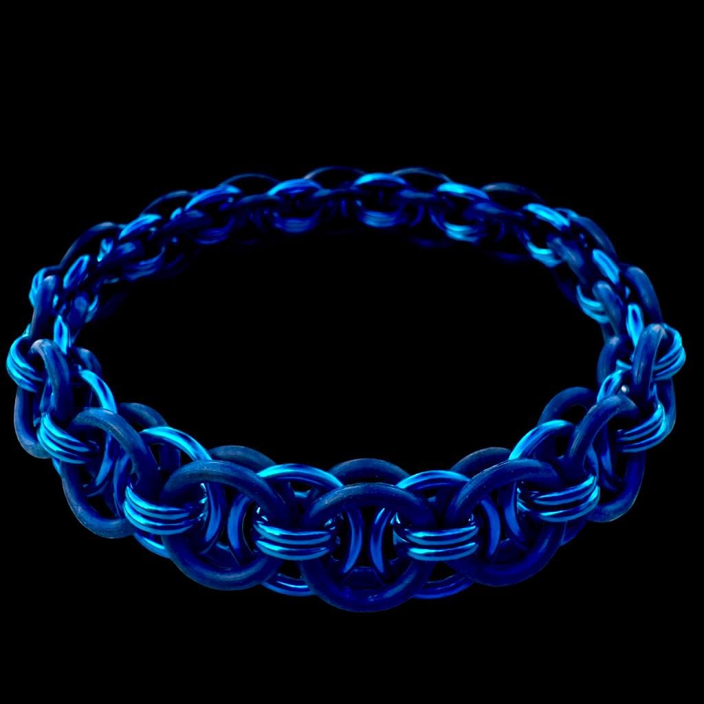 Nebula Blue Stretchy Chainmaille Clasp-less Bracelet