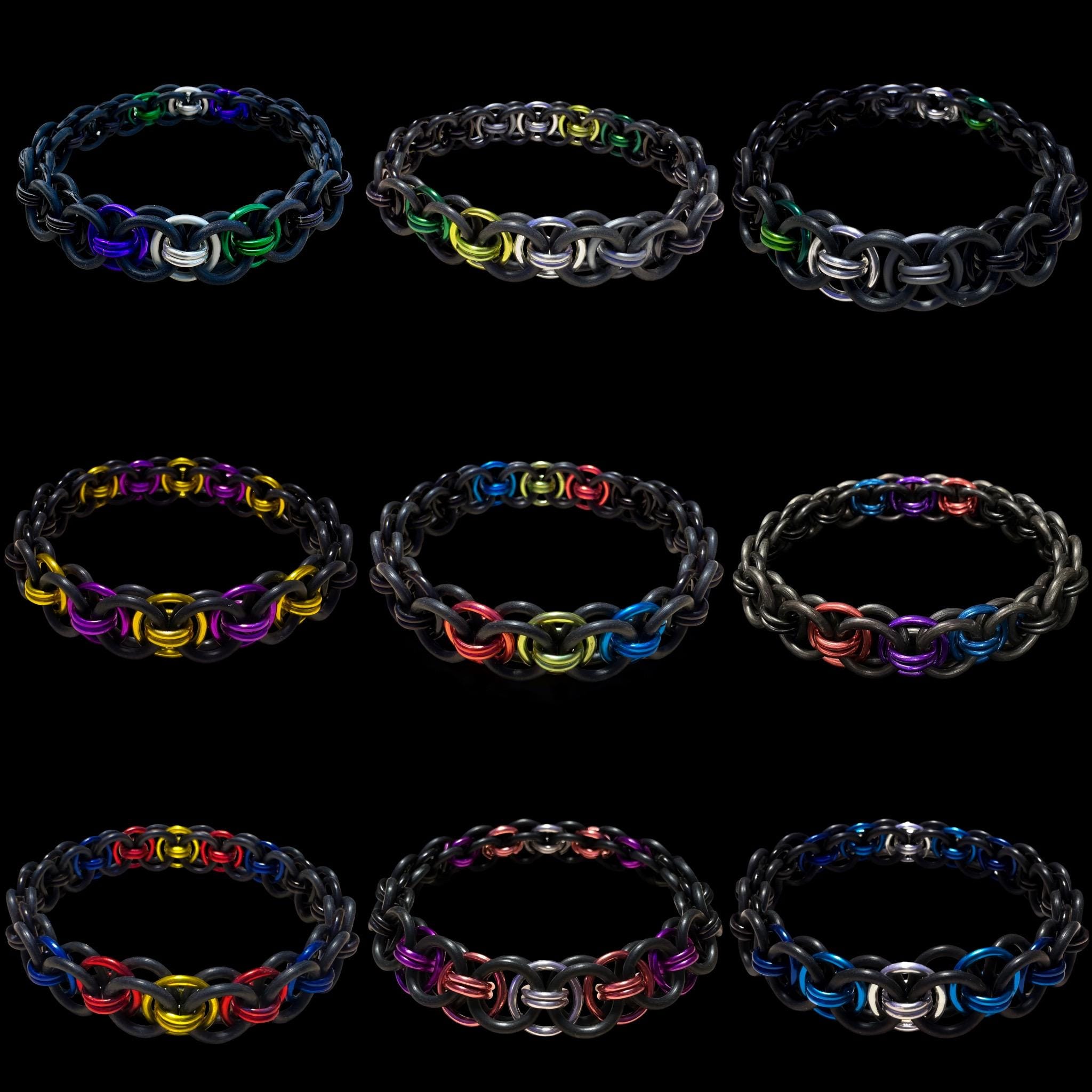 Gay Pride Stretchy Chainmaille Bracelet LGBT - Thumbnail 2