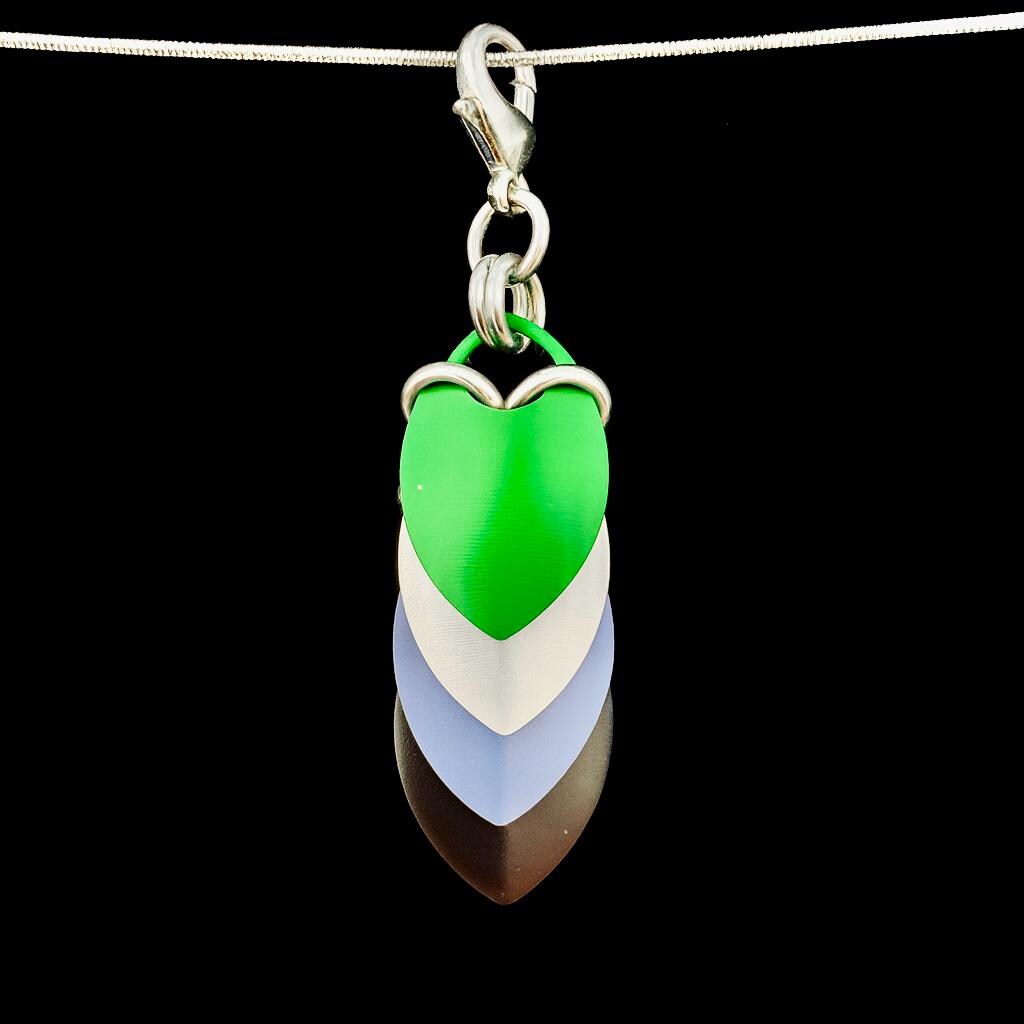 Demiromantic Pride Chainmaille Scale Pendent Keychain Zipper Pull LGBT - Image 1