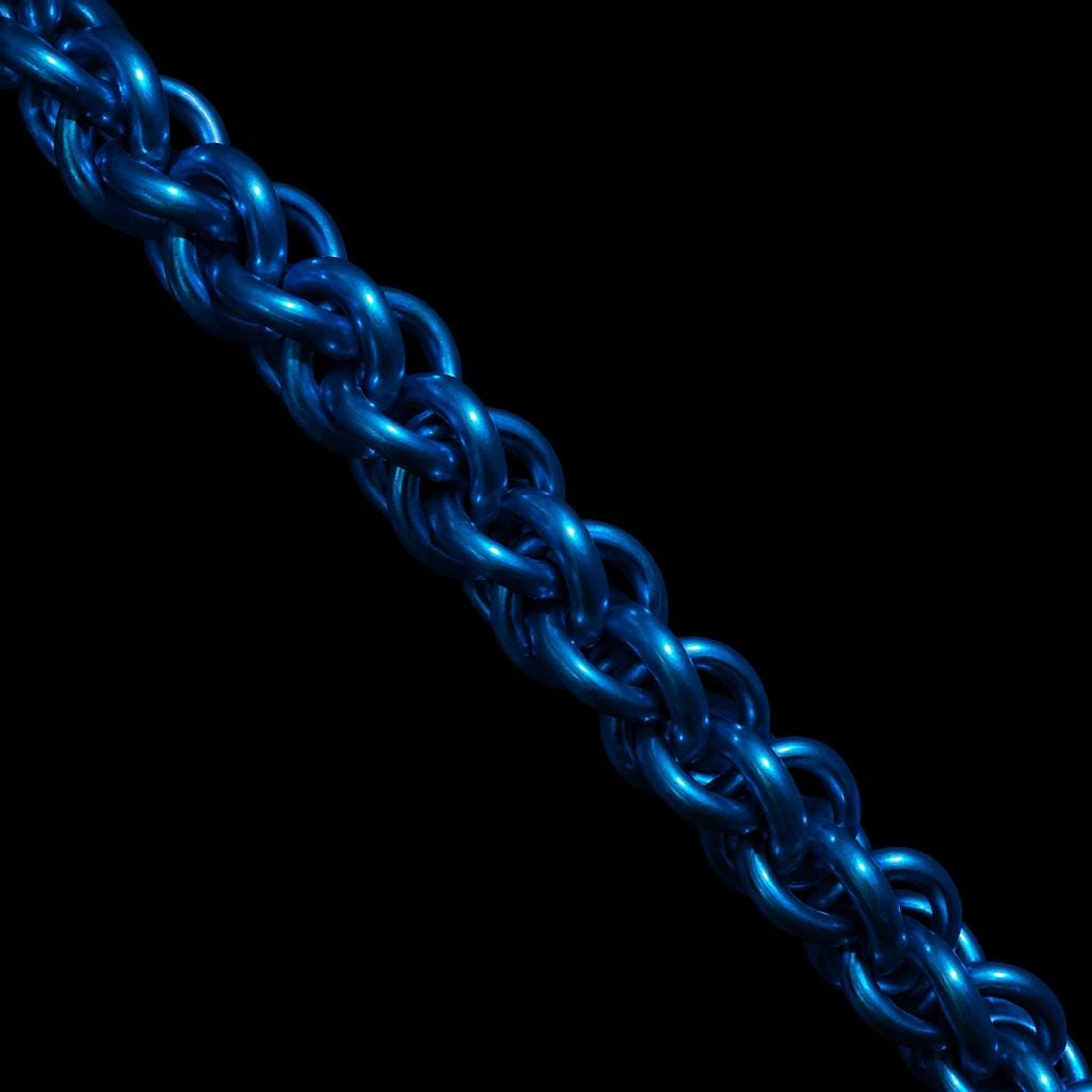Turquoise Blue JPL Anodized Aluminum Chainmail Bracelet/Anklet With Lobster Clasp - Thumbnail 3