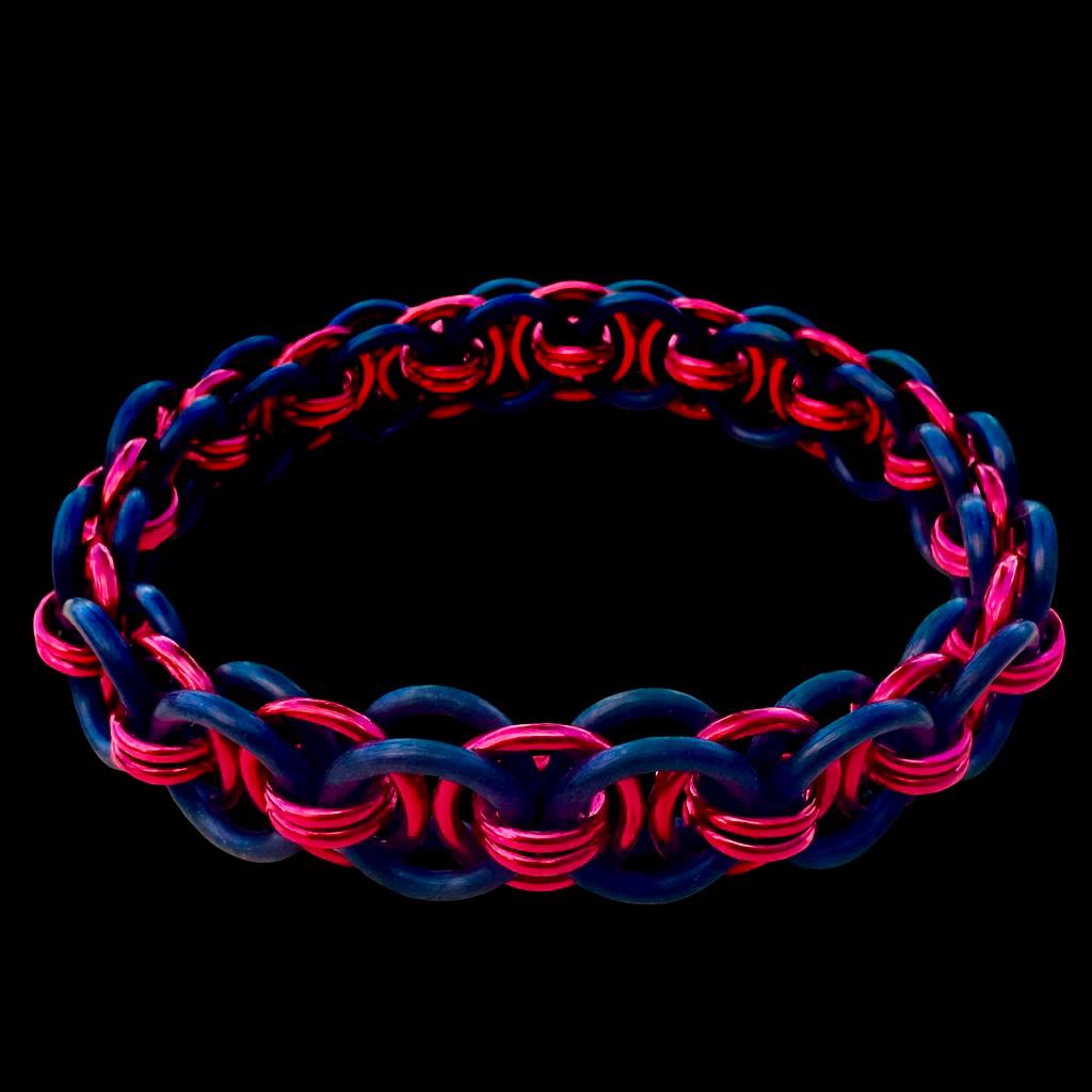 Meteor Flame Red Stretchy Chainmaille Clasp-less Bracelet