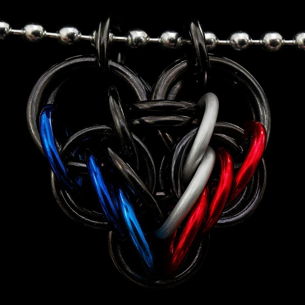 Leather Pride Chainmaille Heart Pendent Keychain Zipper Pull LGBT