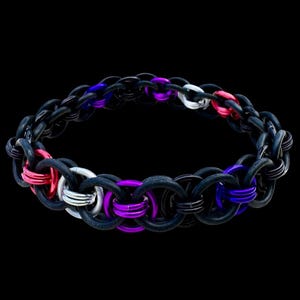 Genderfluid Pride Stretchy Chainmaille Bracelet LGBT