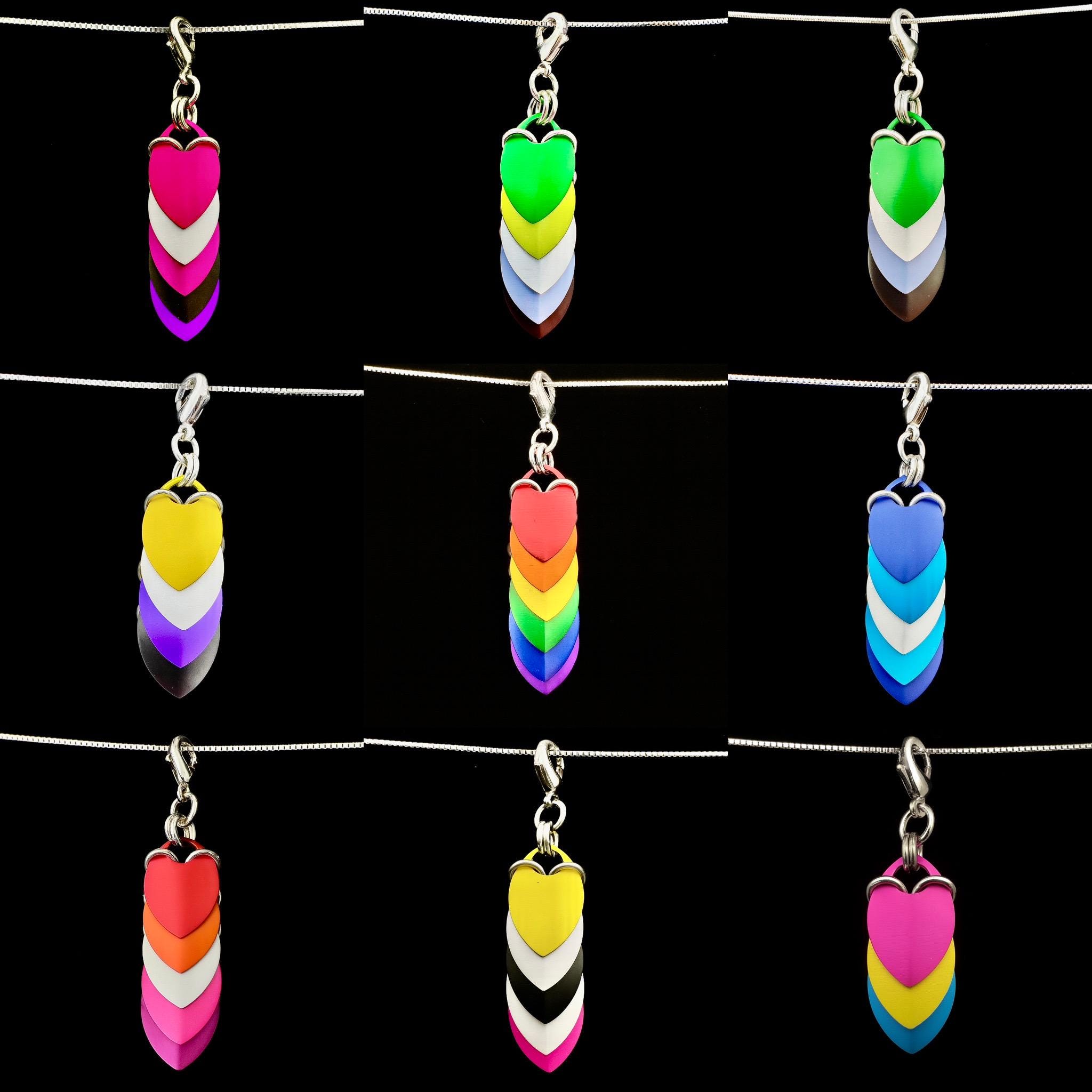 Transgender Pride Chainmaille Scale Pendent Keychain Zipper Pull LGBT - Thumbnail 3