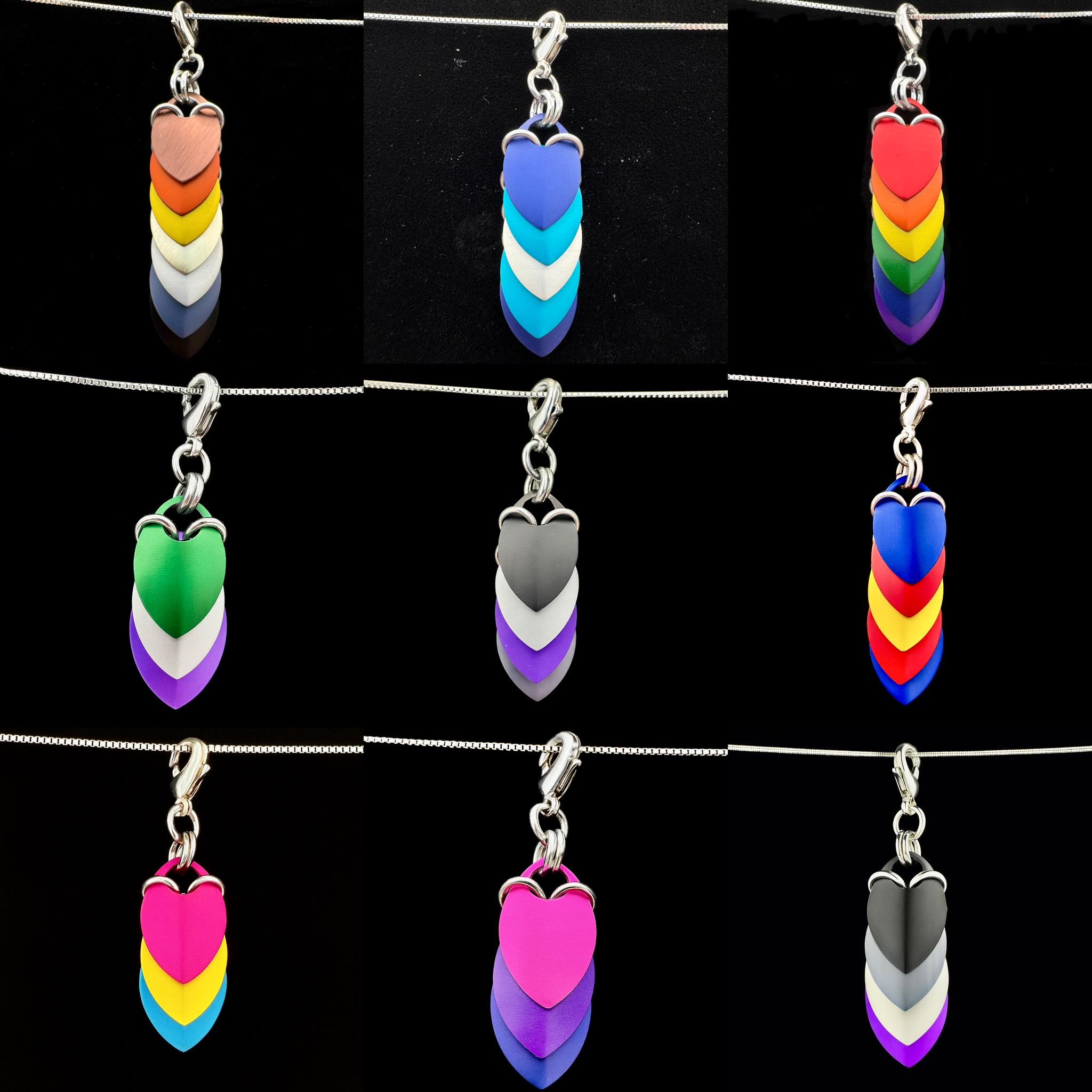 Transgender Pride Chainmaille Scale Pendent Keychain Zipper Pull LGBT - Thumbnail 2