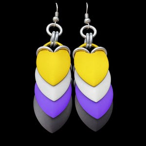 Nonbinary Pride Chainmaille Earrings LGBT