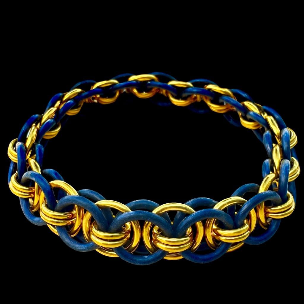 Harvest Moon Gold Stretchy Chainmaille Clasp-less Bracelet