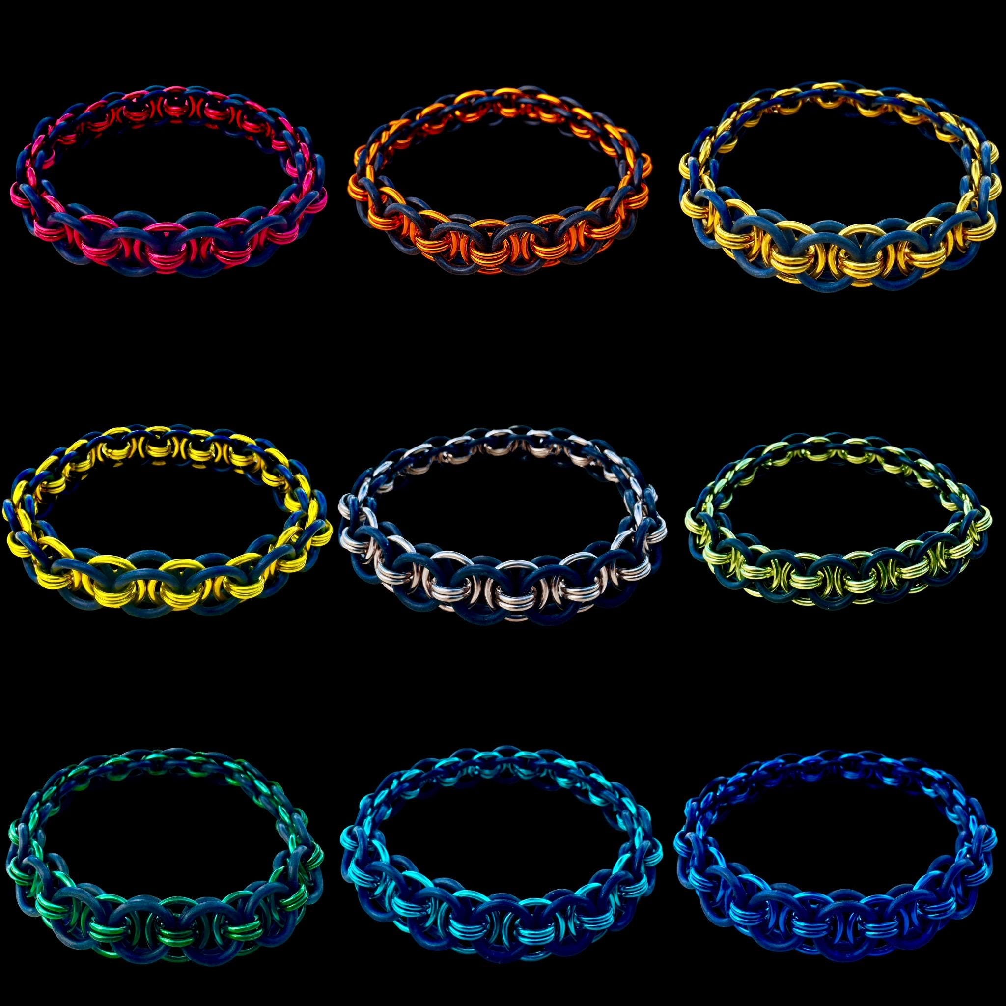 Harvest Moon Gold Stretchy Chainmaille Clasp-less Bracelet - Thumbnail 2