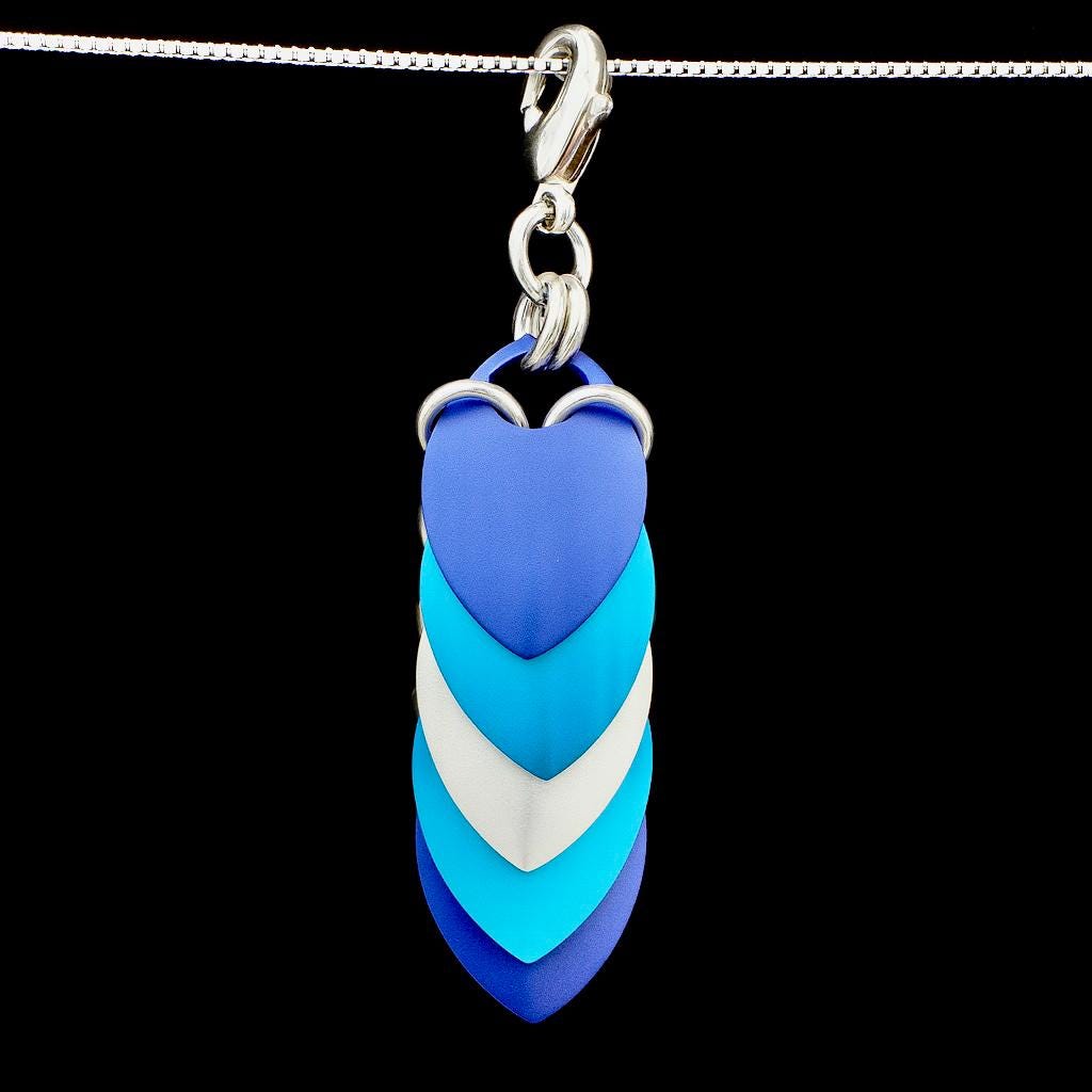 Transmasculine Pride Chainmaille Scale Pendent Keychain Zipper Pull LGBT - Image 1