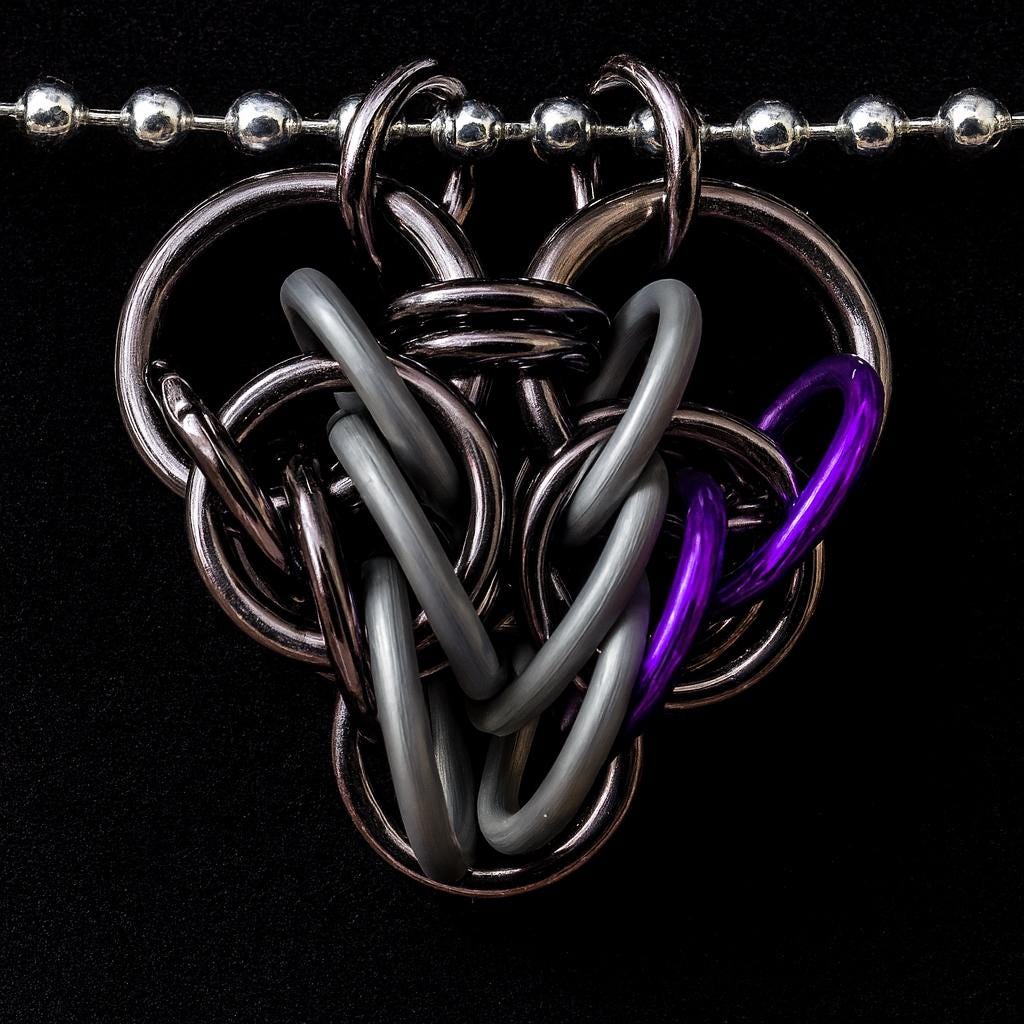 Asexual Pride Chainmaille Heart Pendent Keychain Zipper Pull LGBT