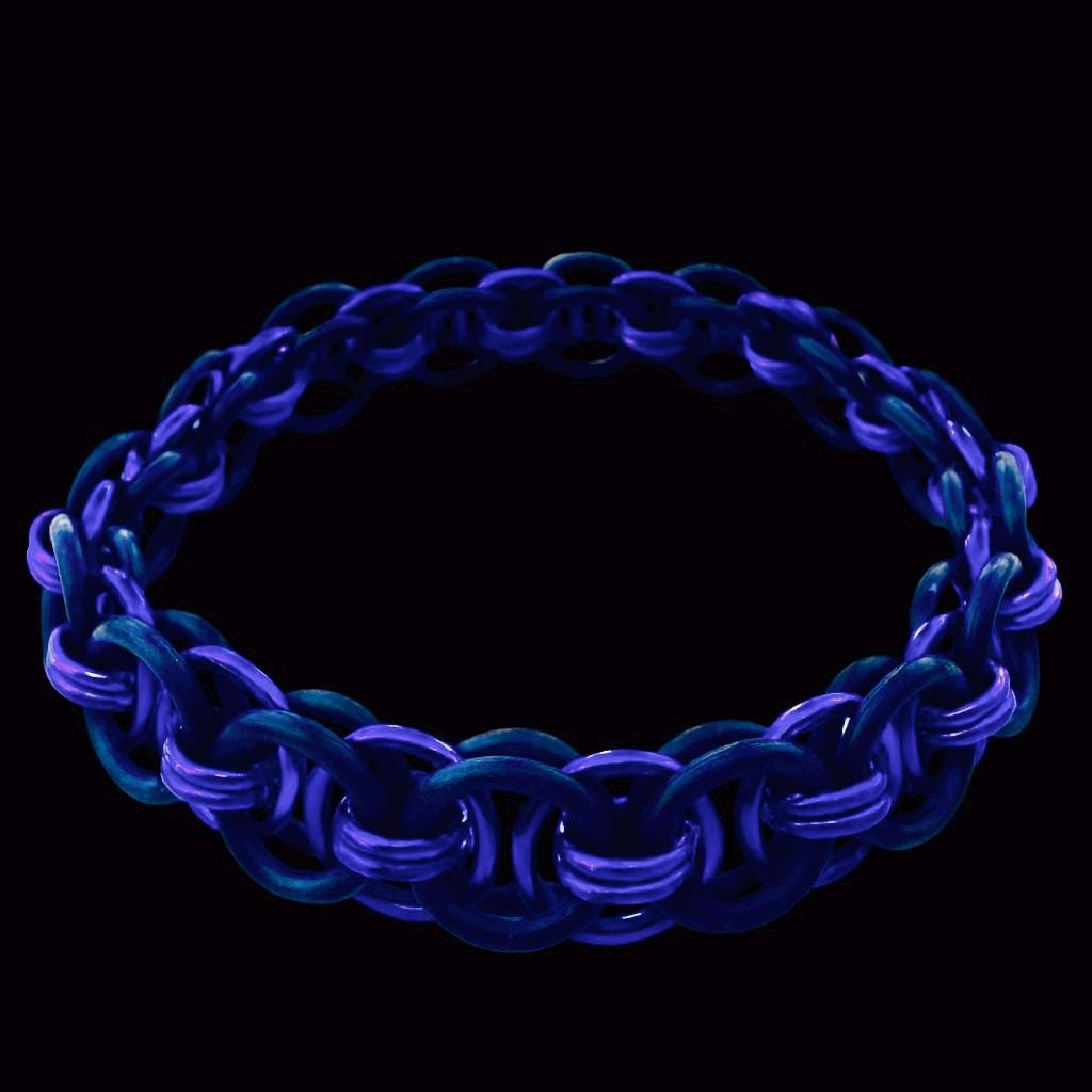 Twilight Dusk Purple Stretchy Chainmaille Clasp-less Bracelet
