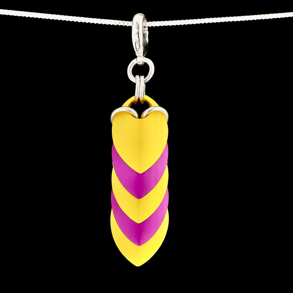 Intersex Pride Chainmaille Scale Pendent Keychain Zipper Pull LGBT - Image 1