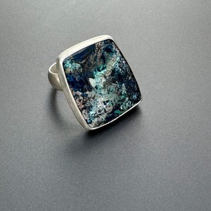 Chrysocolla silver ring