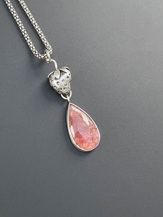 Reserved for Anna: Hand forged strawberry with strawberry quartz