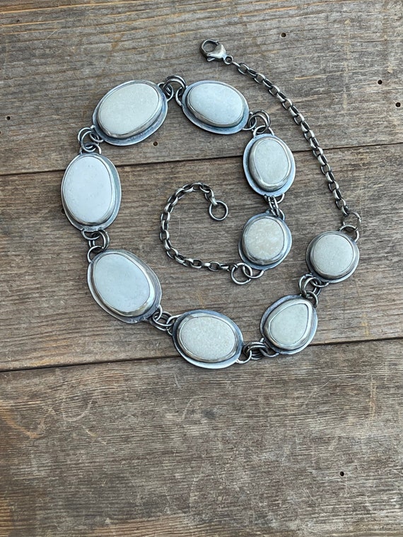 White stone necklace