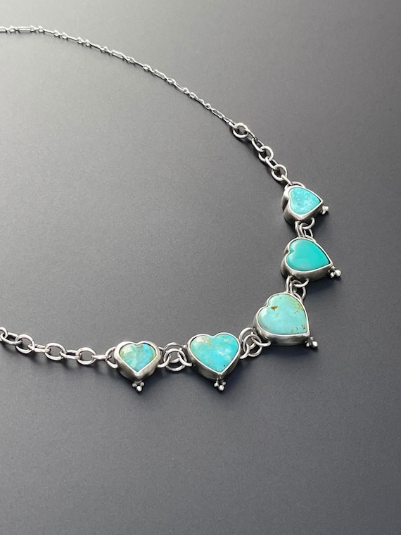 Turquoise hearts necklace