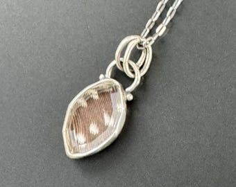 Feather and Clear quartz necklace