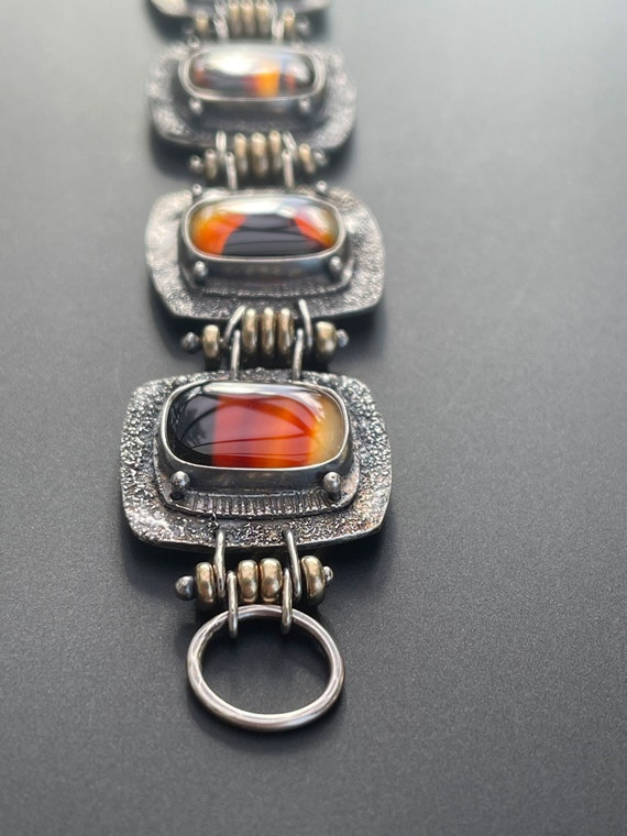 Montana agate and silver bracelet