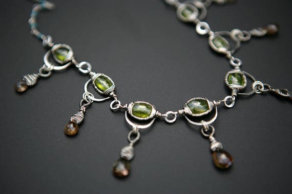 Vesuvianite and Andalusite necklace