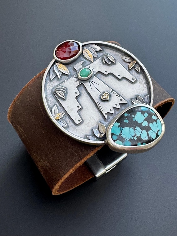 Thunderbird leather cuff