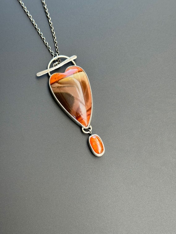 Polychrome jasper heart pendant