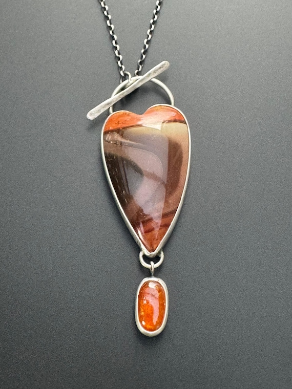 Polychrome jasper heart pendant