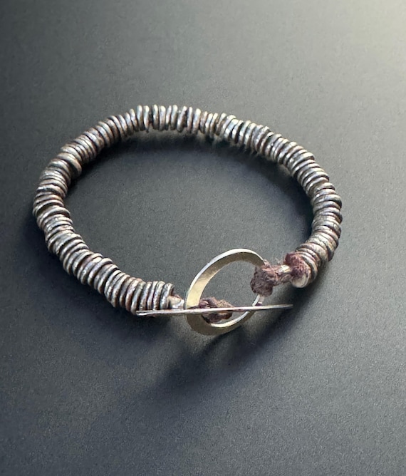 Silver discs bracelet