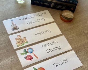 Cartes de rythmes quotidiens pour l'école à la maison