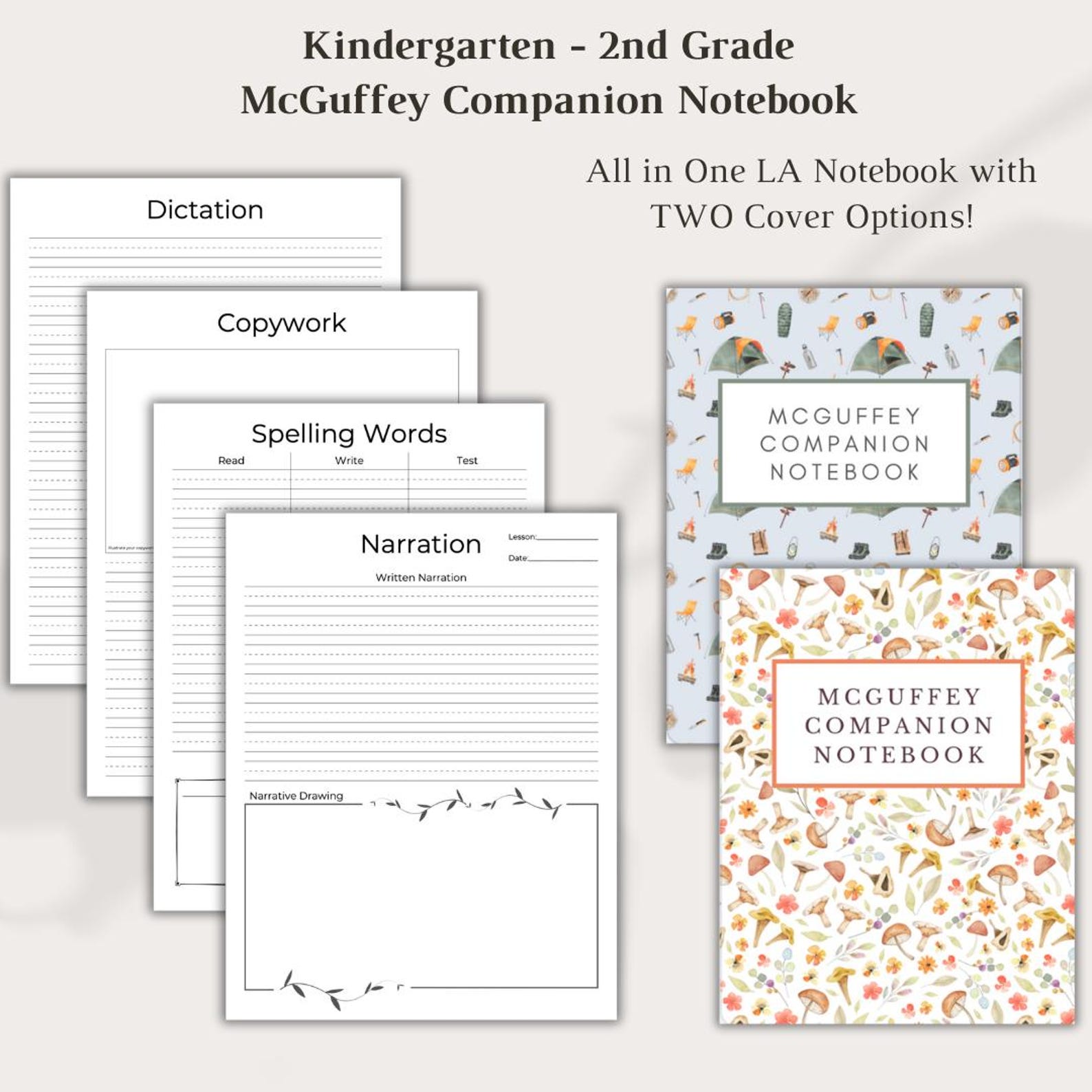 K-2nd Grade Mcguffey Reader Companion Notebook - Etsy