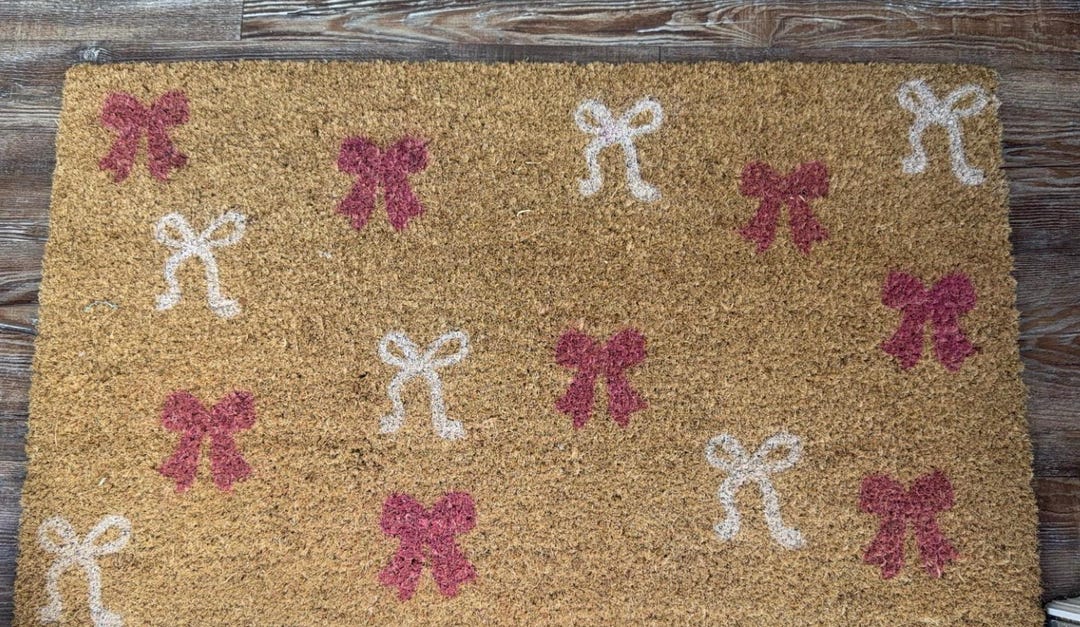 Bow Mat Pink Bow Mat: Girly Room Decor - Etsy