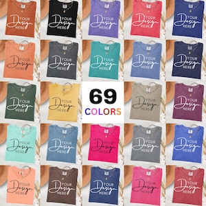 Comfort Colors 1717 T-Shirt Mockup Bundle: 69 Garment-Dyed Flatlay Colors (Digital Download)