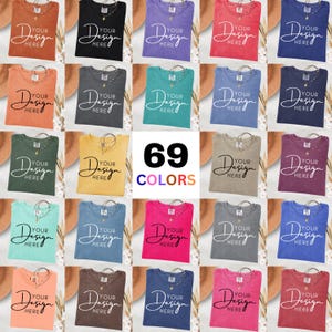 Comfort Colors 1717 T-Shirt Mockup Bundle: 69 Garment-Dyed Flatlay Colors (Digital Download)