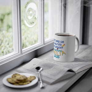 Personalized mug for school children as a school enrollment gift - Now the school cone is being plundered  - ABC child mug