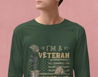 Veteran Tribute Long Sleeve Tee, Veteran's Day Gift, Military Appreciation Gift, Patriotic Fashion