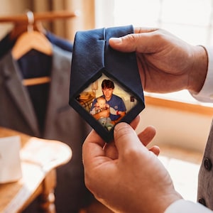 Custom Photo Tie Patch,Hidden Wedding Memory Gift,Personalized Father of Bride Gift,Groom Tie Patch,Dad Wedding Day Keepsake,AnniversaryGift