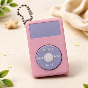 MP3 Style Fidget Keychain – Clicker Toy for Stress Relief – Retro Music Player Fidget Toy – Satisfying Clicker