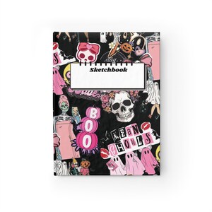Journaal met spookachtig thema - Mean Girls & Boo-motief, Halloweencadeau, schetsboek, schattig notitieboekje voor creatievelingen, Halloweendagboek, herfstdecor
