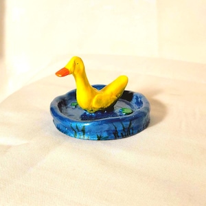 Handmade Duck In A Pond Ring Dish