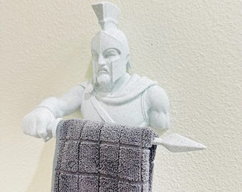 Spartan Hand Towel Holder - Greek Warrior Bathroom Decor - Masculine Gym Decor