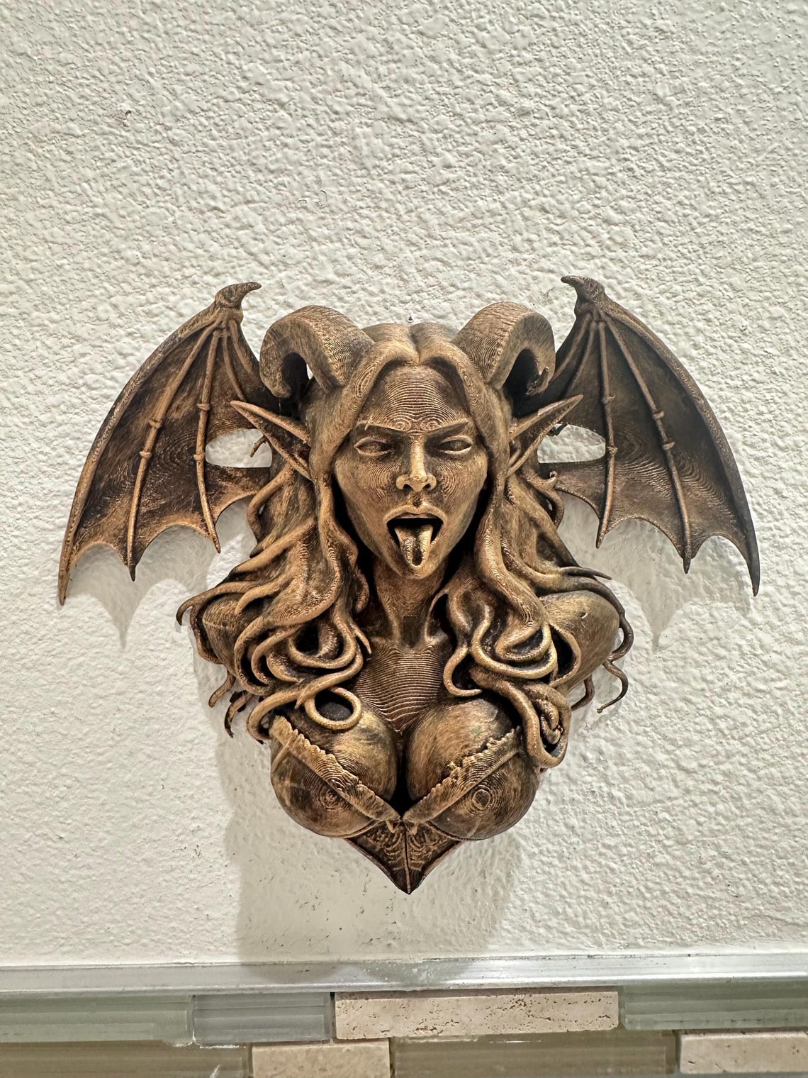 Gothic Succubus Wall Mount Sculpture - Dark Fantasy Demon Wall Decor ...