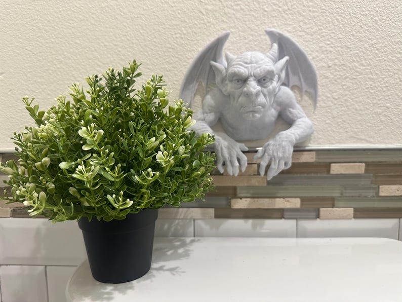 Gargoyle Wall Mount Hanging Sculpture 8x8x4 - Fantasty Creature Gothic ...