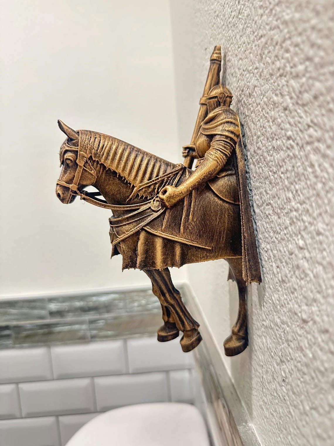 Medieval Knight on Horse Wall Sculpture - Gothic Armor Wall Decor ...
