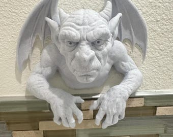 Gargoyle Wall Mount Hanging Sculpture 8x8x4 - Fantasty Creature Gothic Wall Home Decor Statue