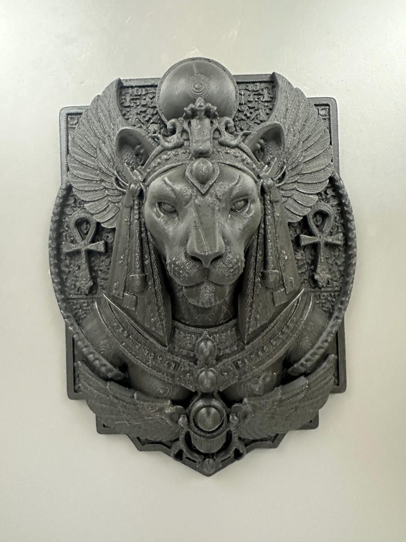 Sekhmet Wall Art Egyptian Goddess Decor - Lioness Head Plaque Ancient ...