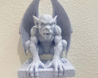 Gargoyle Guardian Wall Sculpture - Gothic Fantasy Creature Statue - Medieval Home Decor - Gargoyle Wall Mount 8x7x4