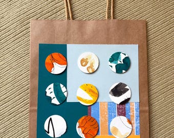 Embellished gift bag with upcycled features (8"x10"x4")