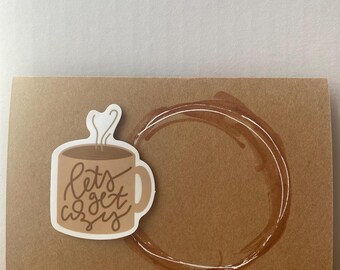 Coffee Lovers' Collection folded cards with removable stickers for water bottle, laptop, etc.